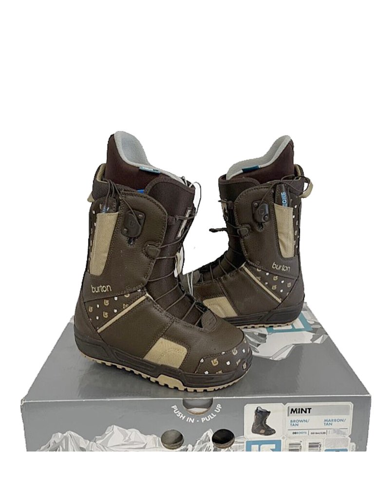 New! Burton Mint Womens Snowboard Boots! Size 7 Brown & Tan